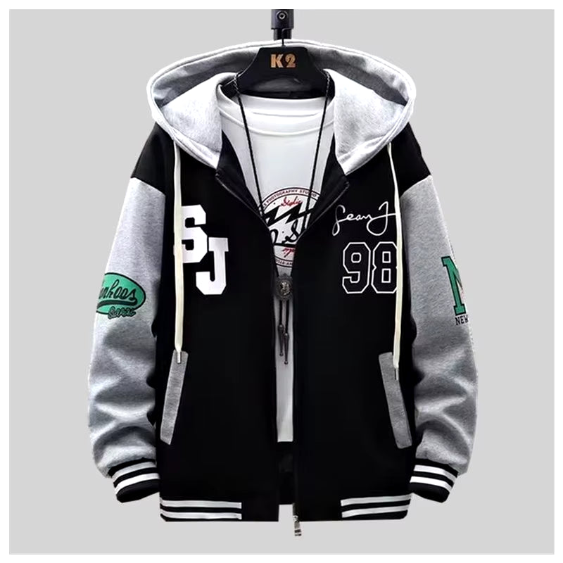 Unisex Hip Hop Baseball Bomber Jacket – Casual Slim Fit Streetwear Hoodie Coat for Men & Women