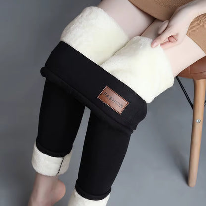 Thermal Lambwool Leggings Women Winter Thicken Fleece Lined Stretchy Warm Hight Waist Skinny Fitness Leggins Soft Workout Tights