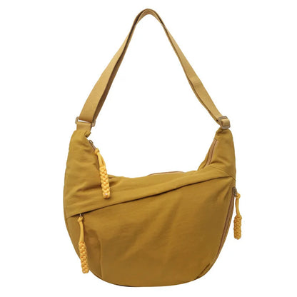 Canvas Lightweight Solid Color Dumpling Bag Crossbody Bags Large Capacity Korean Simplified Shoulder Bag