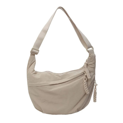 Canvas Lightweight Solid Color Dumpling Bag Crossbody Bags Large Capacity Korean Simplified Shoulder Bag