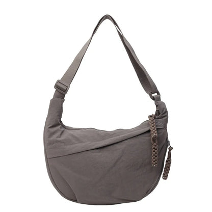 Canvas Lightweight Solid Color Dumpling Bag Crossbody Bags Large Capacity Korean Simplified Shoulder Bag