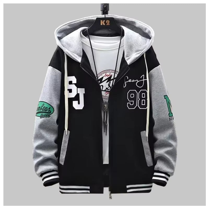 Unisex Hip Hop Baseball Bomber Jacket – Casual Slim Fit Streetwear Hoodie Coat for Men & Women