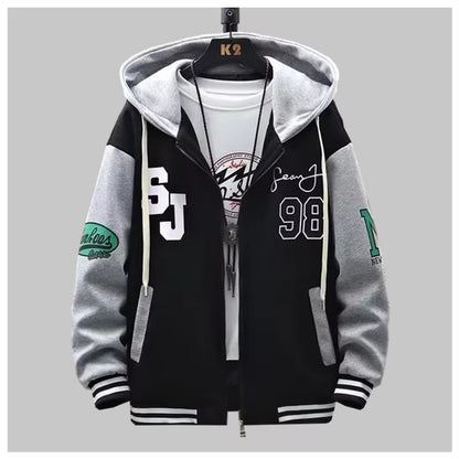 Unisex Hip Hop Baseball Bomber Jacket – Casual Slim Fit Streetwear Hoodie Coat for Men & Women
