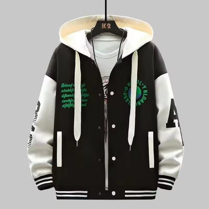 Unisex Hip Hop Baseball Bomber Jacket – Casual Slim Fit Streetwear Hoodie Coat for Men & Women