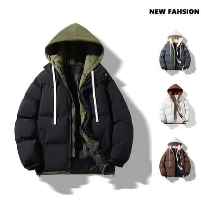Jacket Warm Comfortable Padded Thickened Down Jacket Outwear Men Waterproof Hooded Casual Parkas Autumn Winter Cotton Parkas