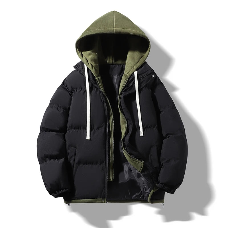 Jacket Warm Comfortable Padded Thickened Down Jacket Outwear Men Waterproof Hooded Casual Parkas Autumn Winter Cotton Parkas