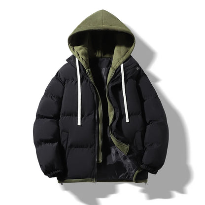 Jacket Warm Comfortable Padded Thickened Down Jacket Outwear Men Waterproof Hooded Casual Parkas Autumn Winter Cotton Parkas