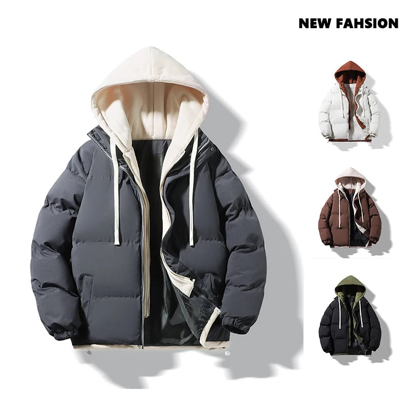 Jacket Warm Comfortable Padded Thickened Down Jacket Outwear Men Waterproof Hooded Casual Parkas Autumn Winter Cotton Parkas