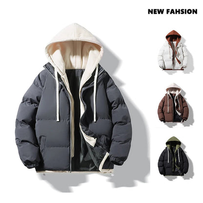 Jacket Warm Comfortable Padded Thickened Down Jacket Outwear Men Waterproof Hooded Casual Parkas Autumn Winter Cotton Parkas