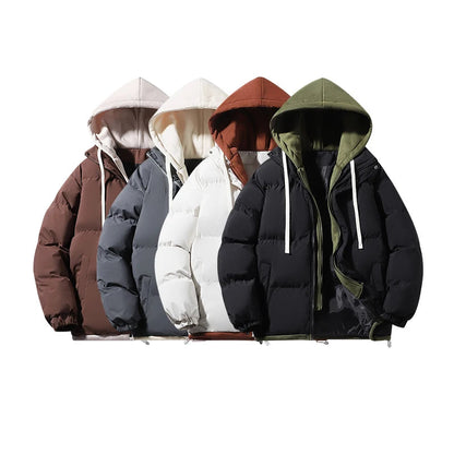 Jacket Warm Comfortable Padded Thickened Down Jacket Outwear Men Waterproof Hooded Casual Parkas Autumn Winter Cotton Parkas