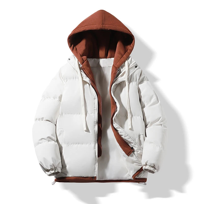 Jacket Warm Comfortable Padded Thickened Down Jacket Outwear Men Waterproof Hooded Casual Parkas Autumn Winter Cotton Parkas