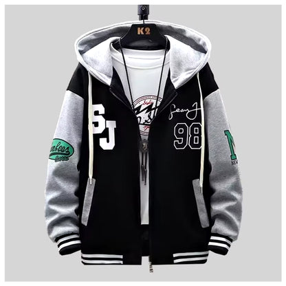 Unisex Hip Hop Baseball Bomber Jacket – Casual Slim Fit Streetwear Hoodie Coat for Men & Women