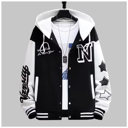Unisex Hip Hop Baseball Bomber Jacket – Casual Slim Fit Streetwear Hoodie Coat for Men & Women